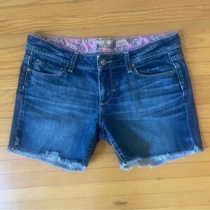 Paige Denim Blue Jimmy Jimmy Raw Hem Jean Shorts Size 27